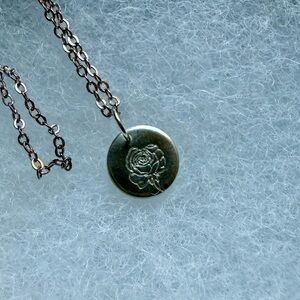 Peony Pendant Silver Necklace